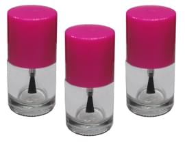 Envase Esmalte de uñas 10 ML de Vidrio tapa rosa