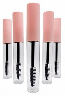 Envase Rimel Vacio, Envase Mascara Pestaña Vacio 10ml Tapa Rosa Cuerpo Transparente